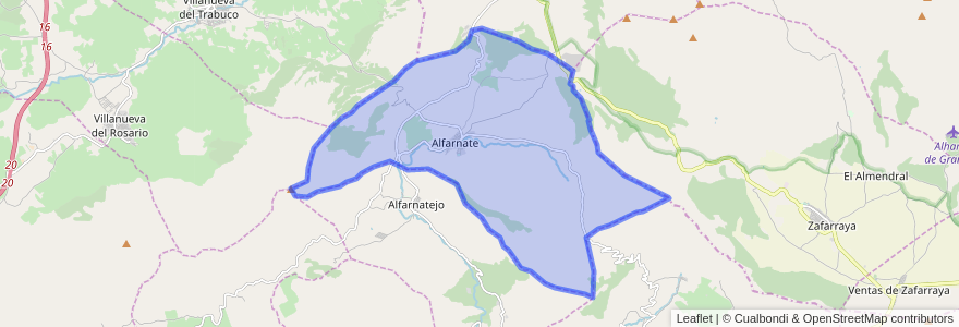 Mapa de ubicacion de Alfarnate.