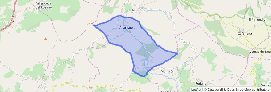 Mapa de ubicacion de Alfarnatejo.