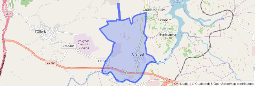 Mapa de ubicacion de Alfarrasí.