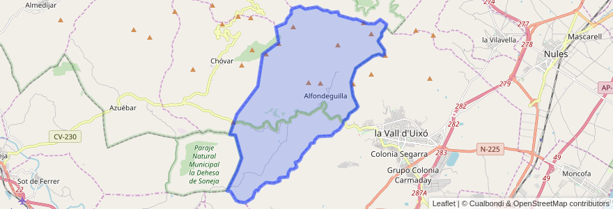 Mapa de ubicacion de Alfondeguilla.