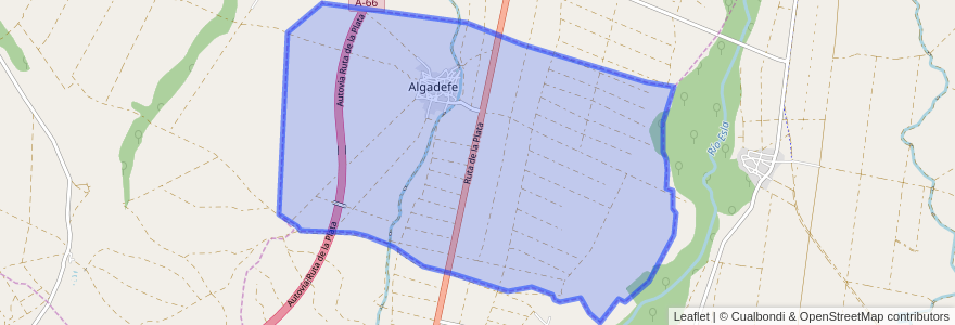 Mapa de ubicacion de Algadefe.