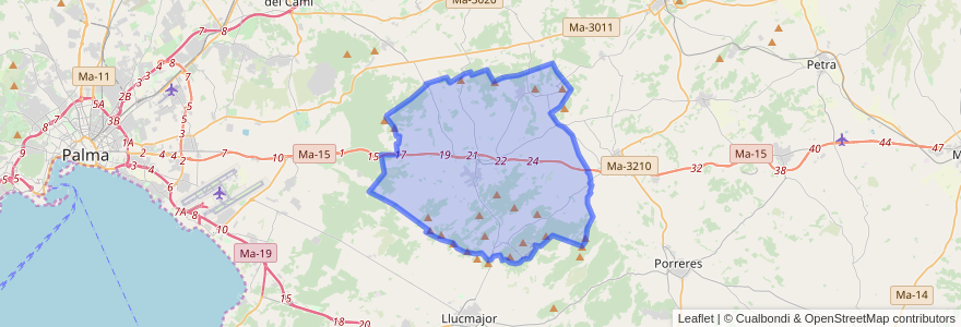 Mapa de ubicacion de Algaida.