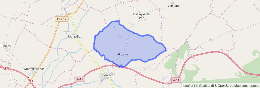 Mapa de ubicacion de Algodre.