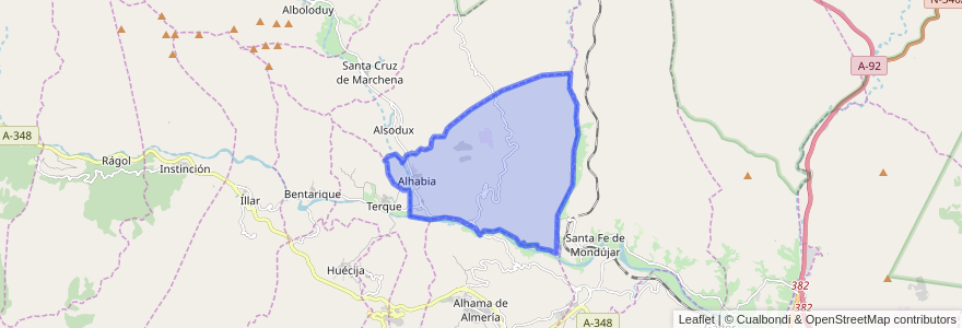 Mapa de ubicacion de Alhabia.