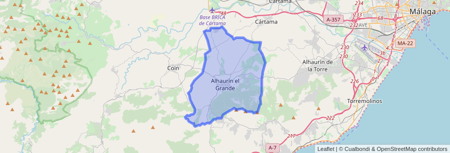 Mapa de ubicacion de Alhaurín el Grande.