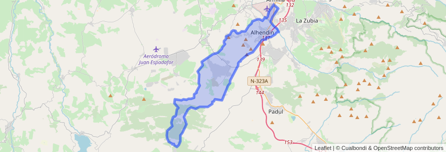 Mapa de ubicacion de Alhendín.