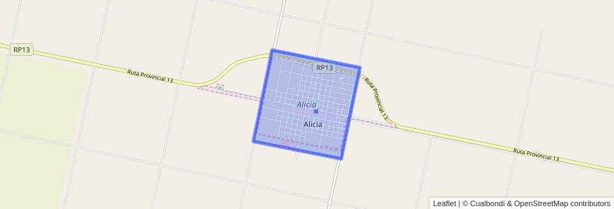 Mapa de ubicacion de Alicia.