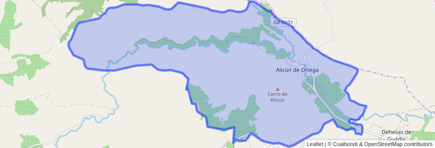 Mapa de ubicacion de Alicún de Ortega.