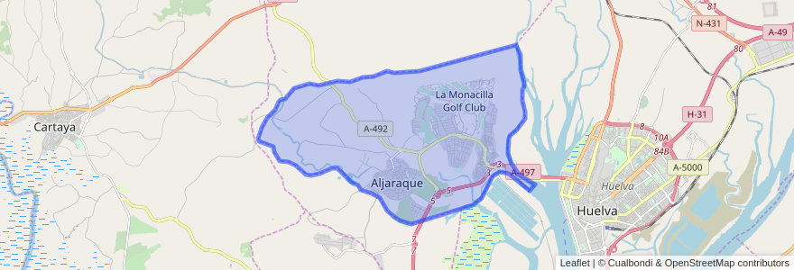 Mapa de ubicacion de Aljaraque.