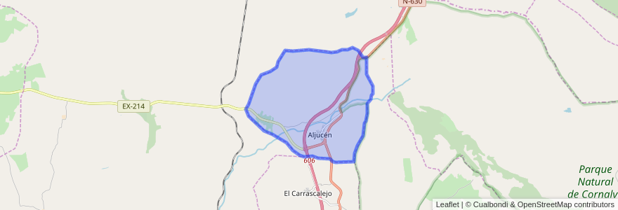 Mapa de ubicacion de Aljucén.