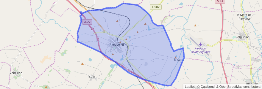 Mapa de ubicacion de Almacelles.