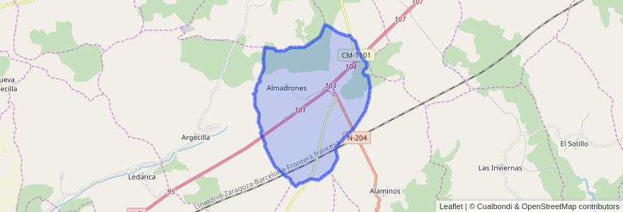 Mapa de ubicacion de Almadrones.