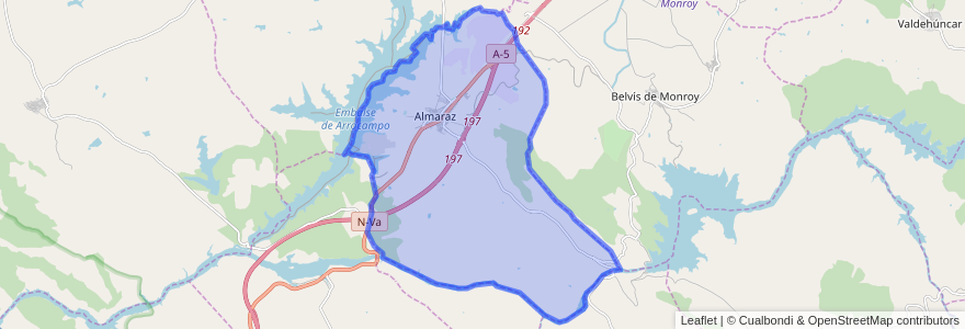 Mapa de ubicacion de Almaraz.