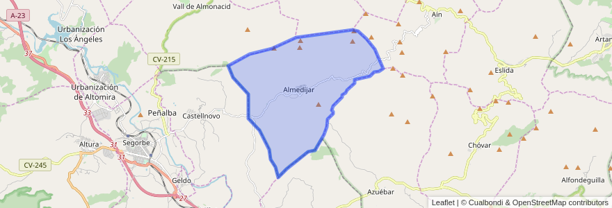 Mapa de ubicacion de Almedíjar.