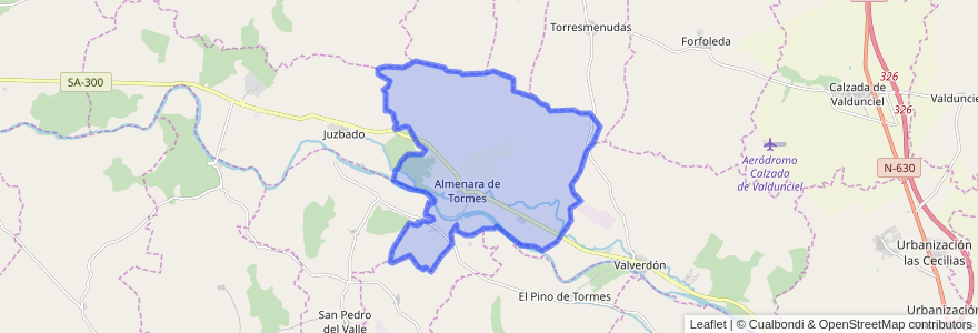 Mapa de ubicacion de Almenara de Tormes.