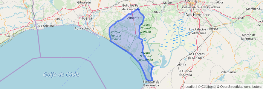 Mapa de ubicacion de Almonte.