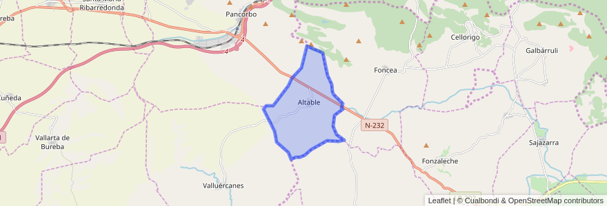 Mapa de ubicacion de Altable.