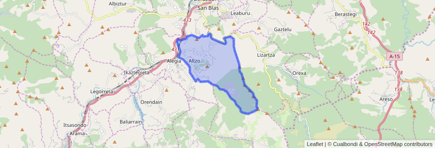 Mapa de ubicacion de Altzo.