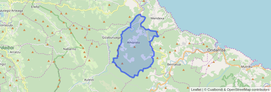 Mapa de ubicacion de Amoroto.