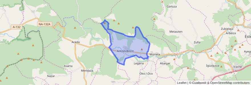 Mapa de ubicacion de Ancín/Antzin.