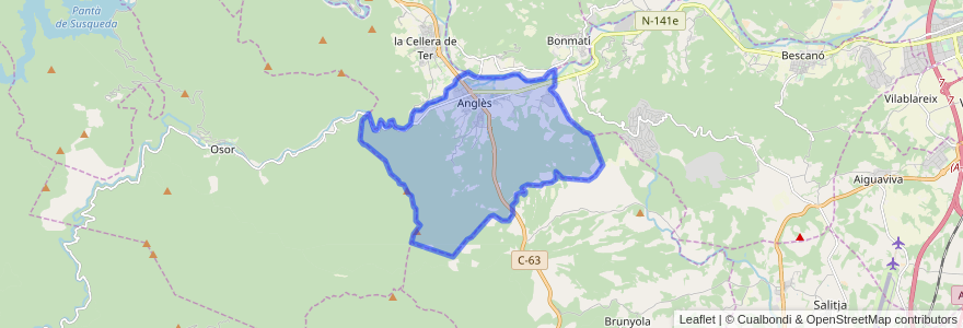 Mapa de ubicacion de Anglès.