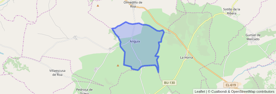 Mapa de ubicacion de Anguix.