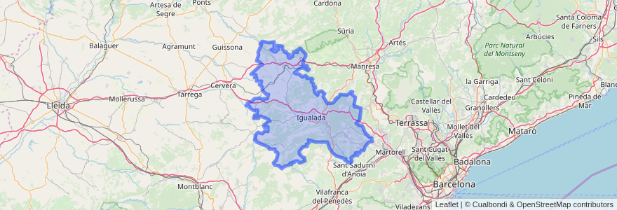 Mapa de ubicacion de Anoia.