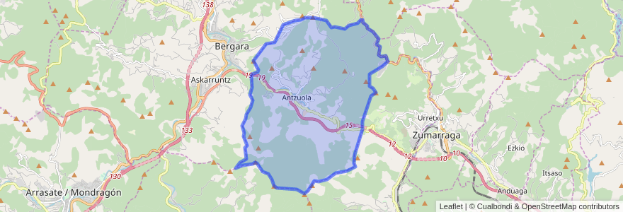 Mapa de ubicacion de Anzuola.