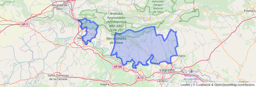 Mapa de ubicacion de Arabako Errioxa/Rioja Alavesa.