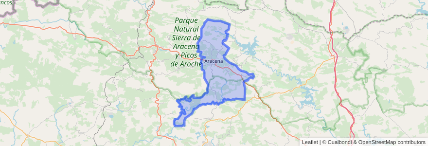 Mapa de ubicacion de Aracena.