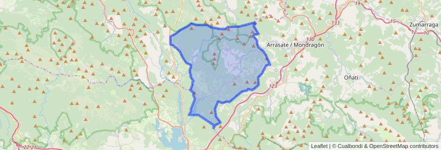 Mapa de ubicacion de Aramaio.