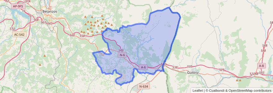 Mapa de ubicacion de Aranga.