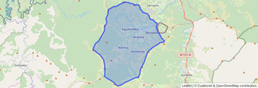 Mapa de ubicacion de Arantza.