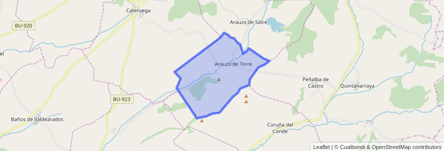 Mapa de ubicacion de Arauzo de Torre.