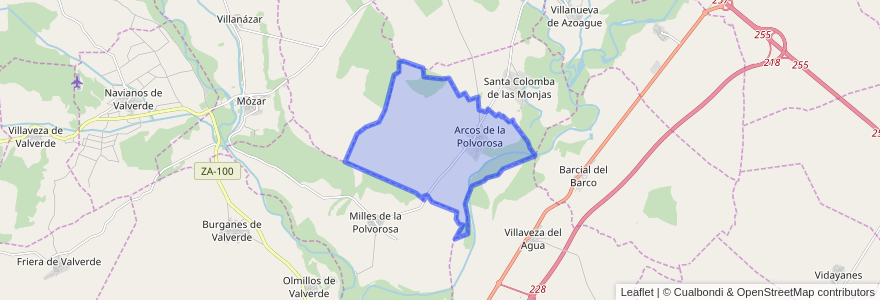 Mapa de ubicacion de Arcos de la Polvorosa.