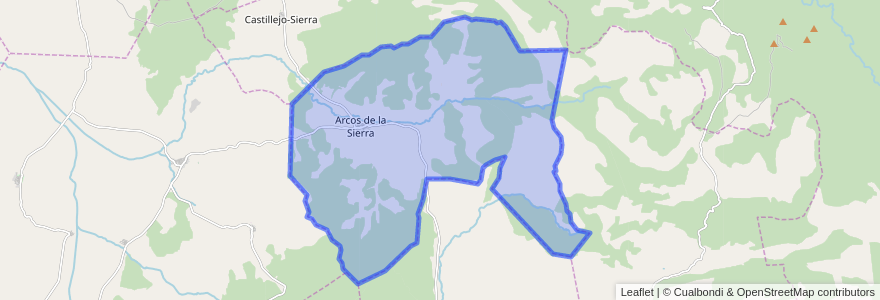 Mapa de ubicacion de Arcos de la Sierra.