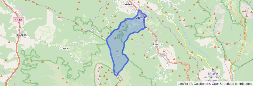 Mapa de ubicacion de Areatza.