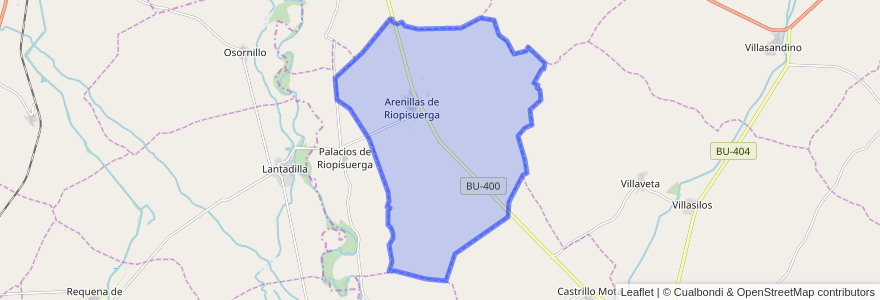 Mapa de ubicacion de Arenillas de Riopisuerga.