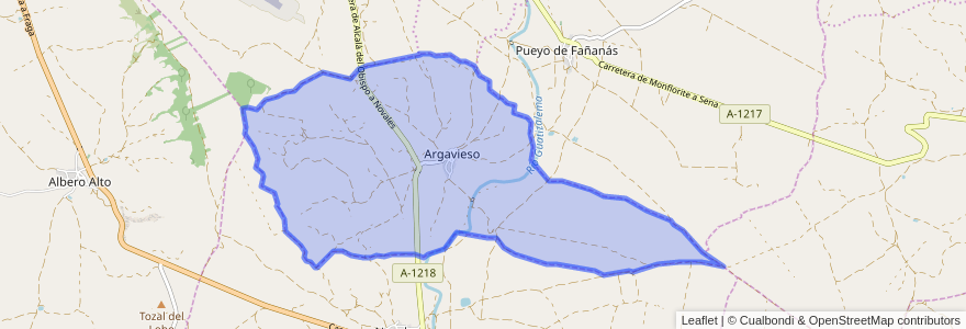 Mapa de ubicacion de Argavieso.