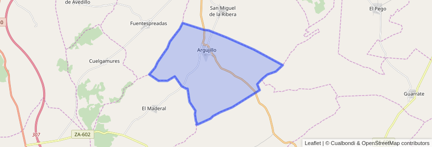 Mapa de ubicacion de Argujillo.