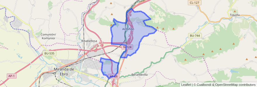 Mapa de ubicacion de Armiñón.