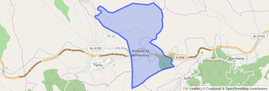 Mapa de ubicacion de Armuña de Almanzora.