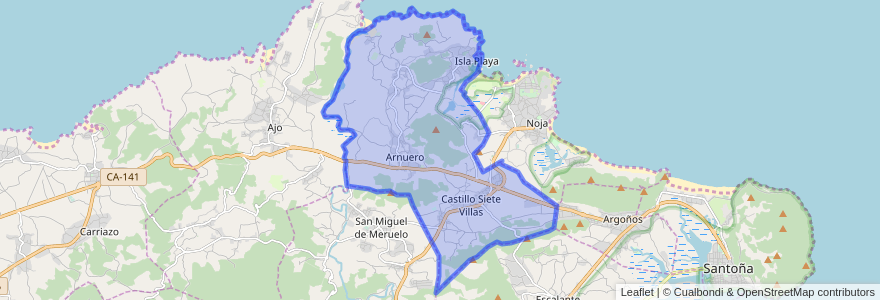 Mapa de ubicacion de Arnuero.