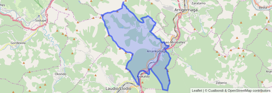 Mapa de ubicacion de Arrankudiaga-Zollo.