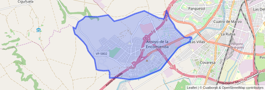 Mapa de ubicacion de Arroyo de la Encomienda.