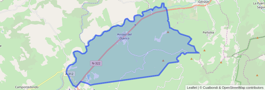 Mapa de ubicacion de Arroyo del Ojanco.
