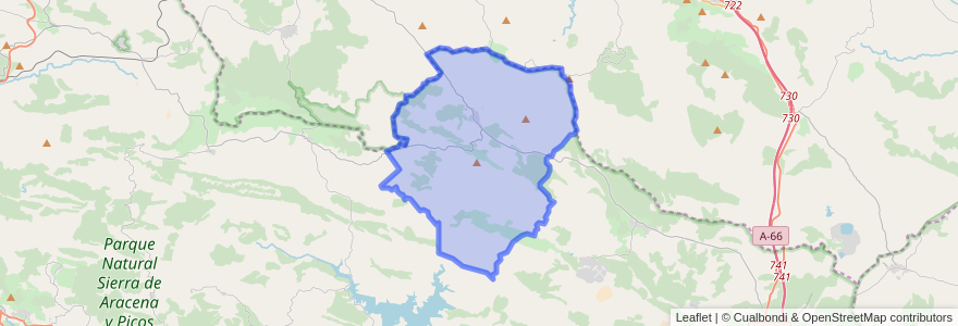 Mapa de ubicacion de Arroyomolinos de León.