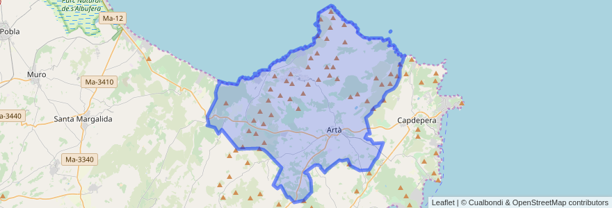 Mapa de ubicacion de Artà.