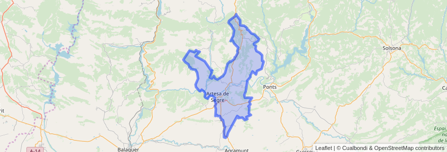 Mapa de ubicacion de Artesa de Segre.