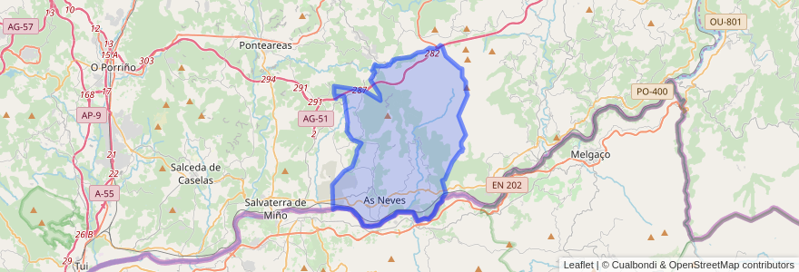 Mapa de ubicacion de As Neves.